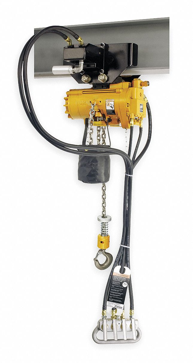 INGERSOLL RAND Air Chain Hoist, 2200 lb. Cap., 10 ft. Lft 2PA33