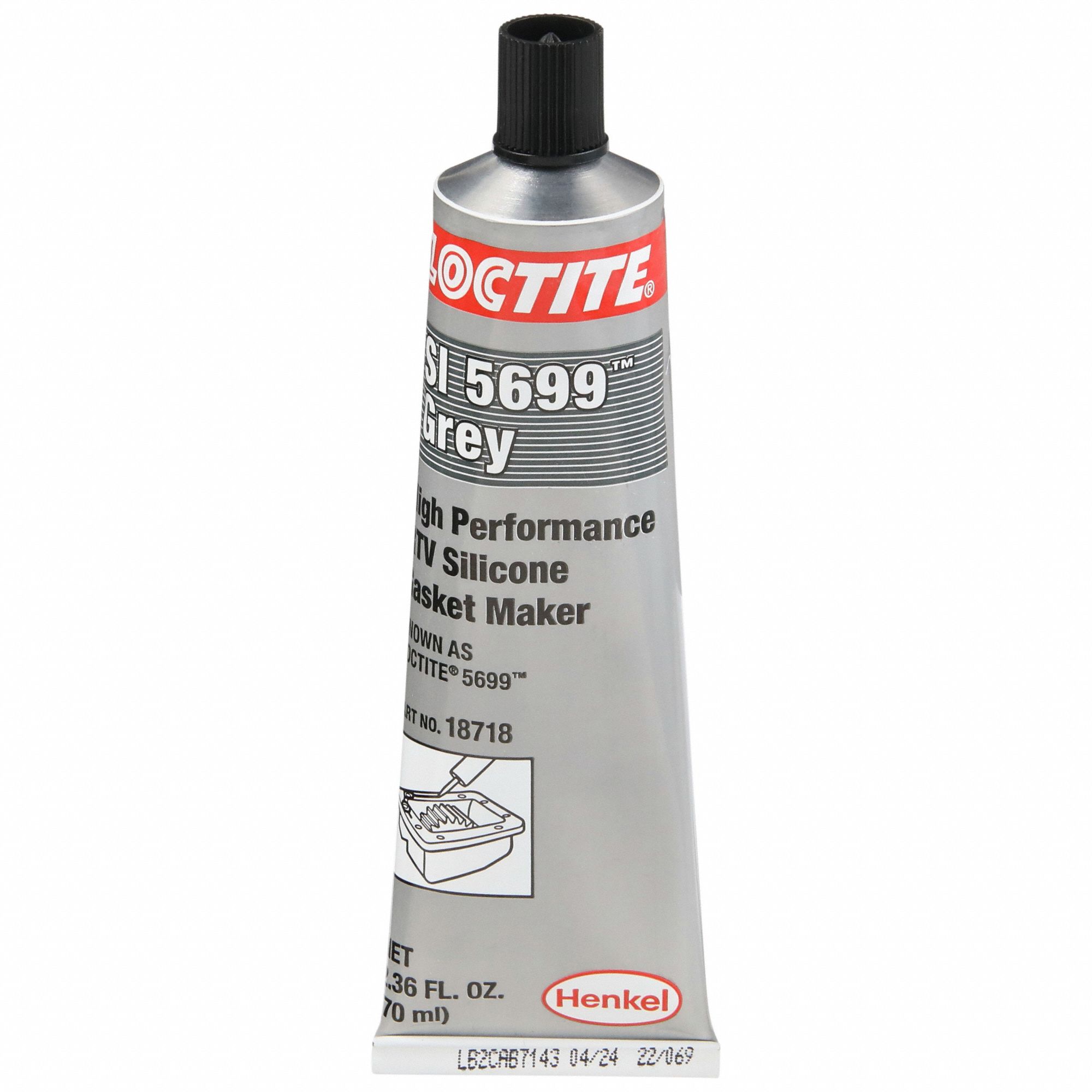LOCTITE RTV GASKET MAKER, SI 5699, 2.37 FL OZ, TUBE, GREY, OIL