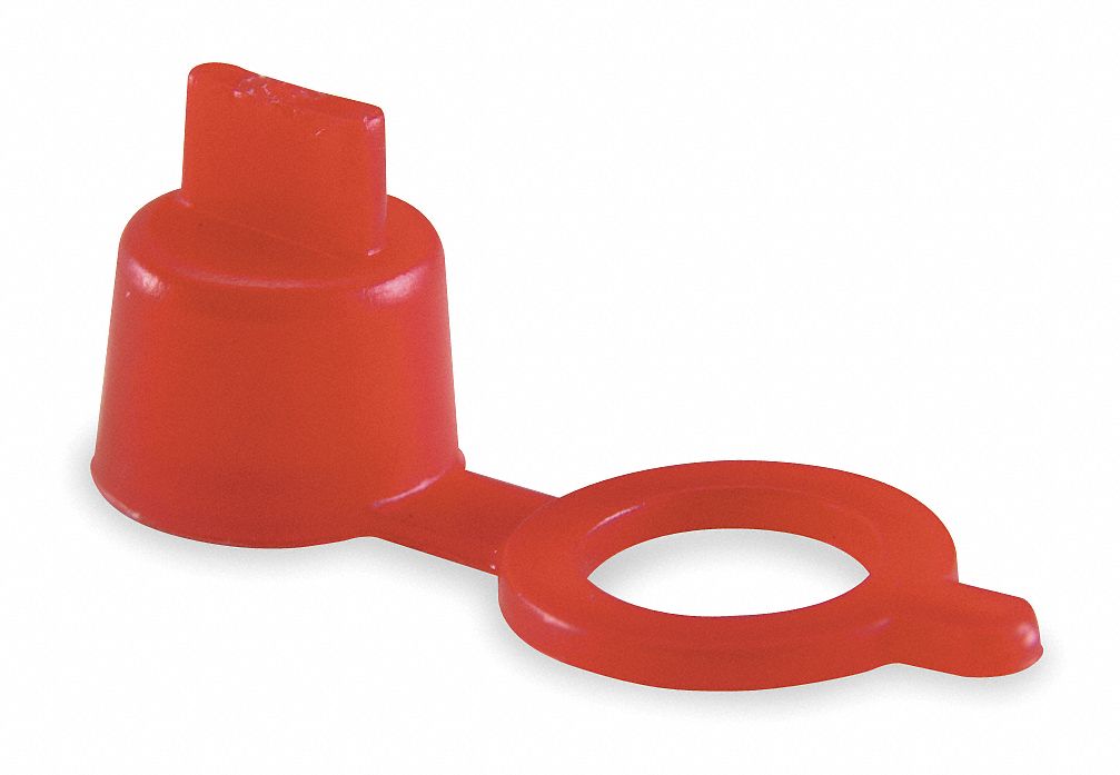 Grease Fitting Cap, Plastic, Red, PK 10 Grainger