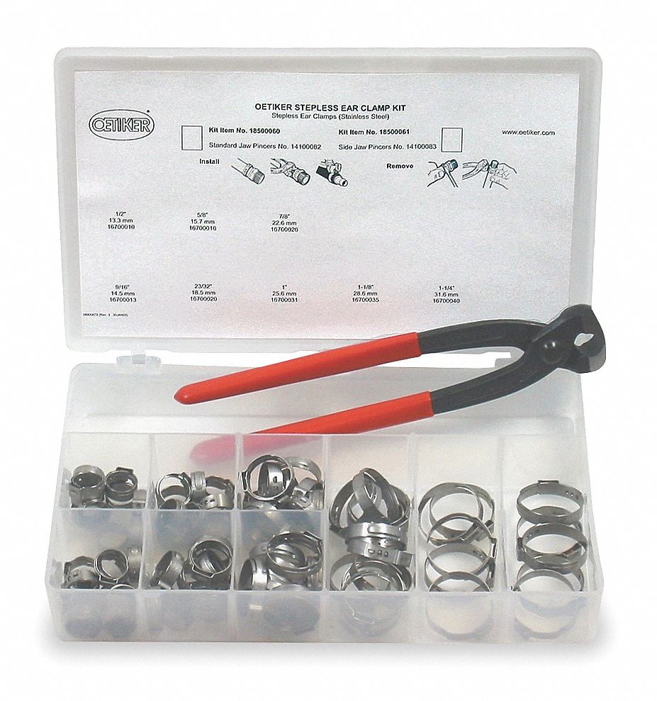 OETIKER Stainless Steel Hose Clamp Assortment; Number of Pieces 81