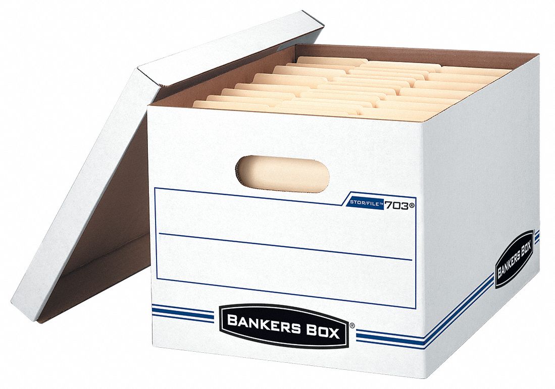 BANKERS BOX Record Storage Box, 10" Height, 12" Width, 15" Depth, 450