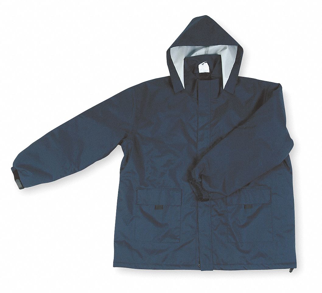 CONDOR Blue, Rain Jacket with Hood, 3XL, Polyurethane, Unisex, Hood Style Attached 2PY782PY78