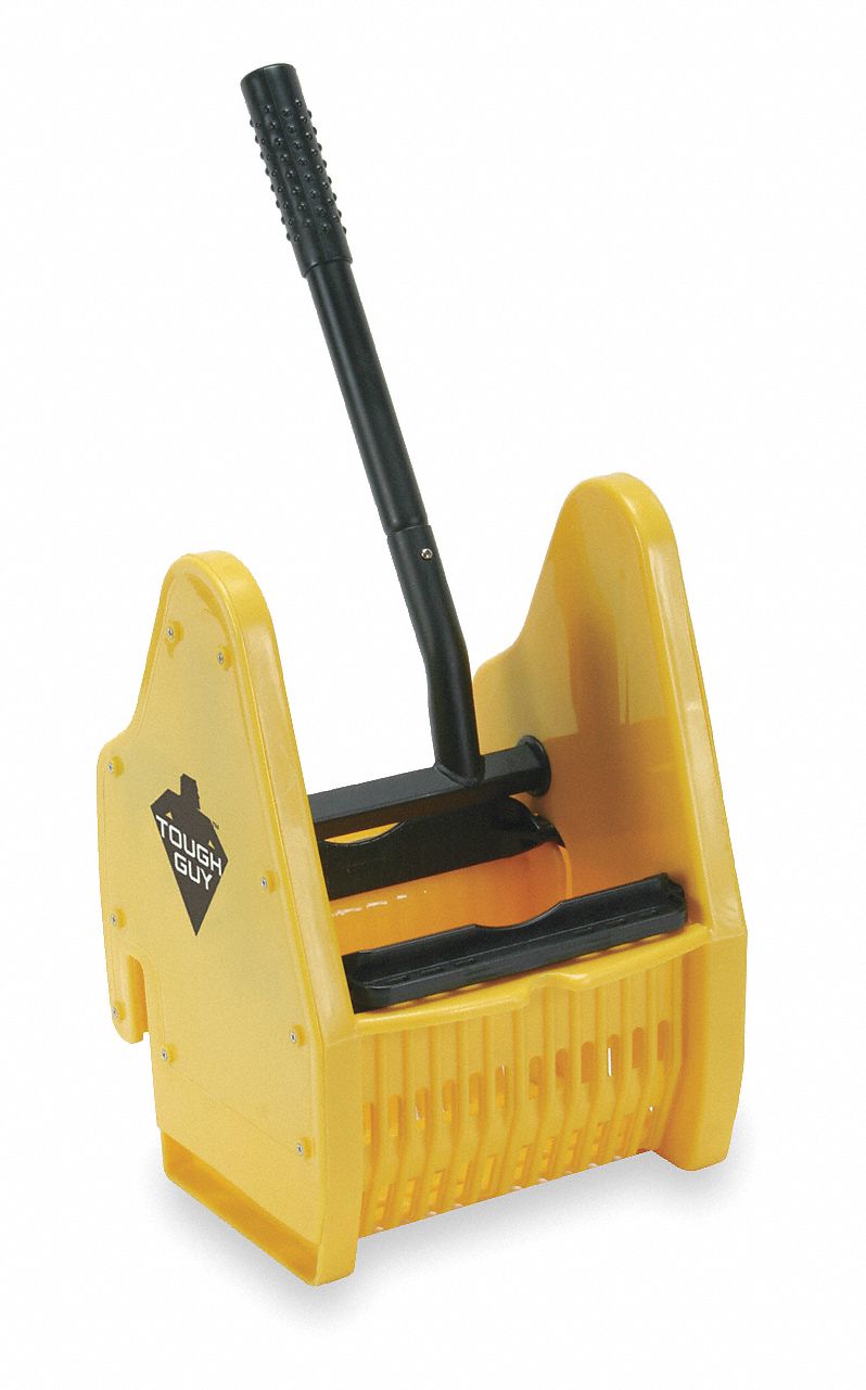 TOUGH GUY Down Press Mop Wringer, Yellow, Plastic, 16 to 24 oz Mop