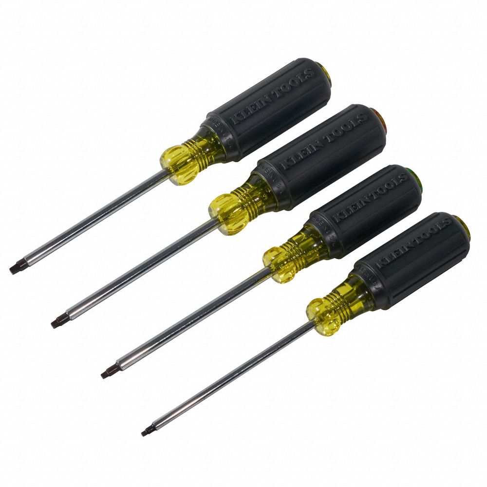 KLEIN TOOLS General Purpose Screwdriver Set 4 Pieces, Square Tip, 0