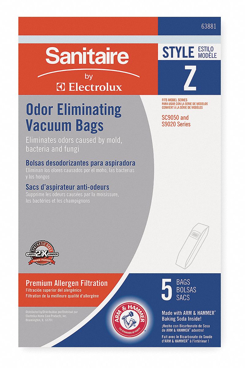 SANITAIRE Vacuum Bag, Paper, Standard Bag Filtration Type, For Vacuum