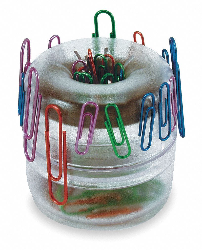 OFFICEMATE Paper Clip Dispenser, Clear, Plastic 2RLK893695 Grainger
