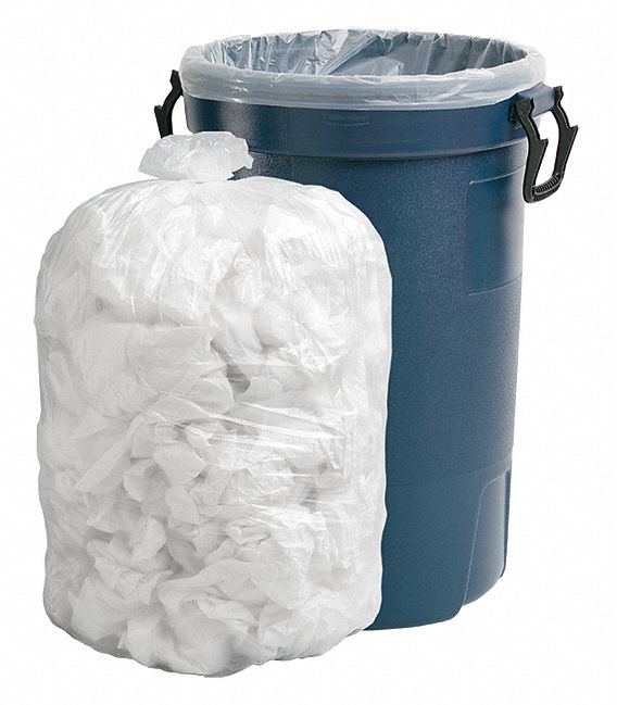ABILITY ONE Trash Bag, 45 gal, HDPE, Coreless Roll, Clear, PK 250