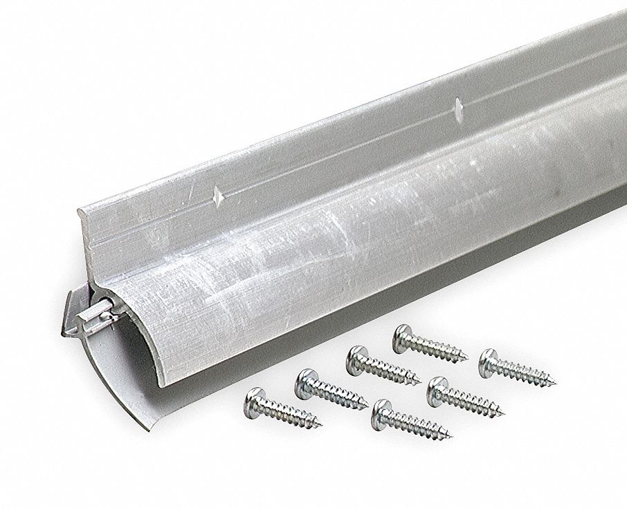 GRAINGER APPROVED Looped Door Sweep, Aluminum, 3 ft Length, 1 1/2 in