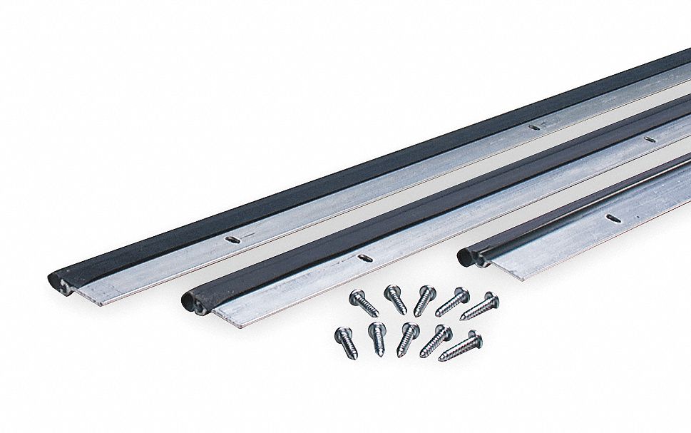 7 ft Lg, Aluminum /Black, Door Weatherstripping 2RRN52RRN5 Grainger