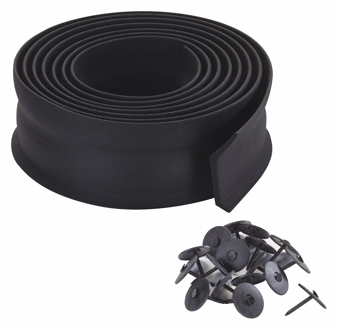 GRAINGER APPROVED TPE Rubber, Basemount Over Door Seal, Black, 100 ft Overall Length, 2 in