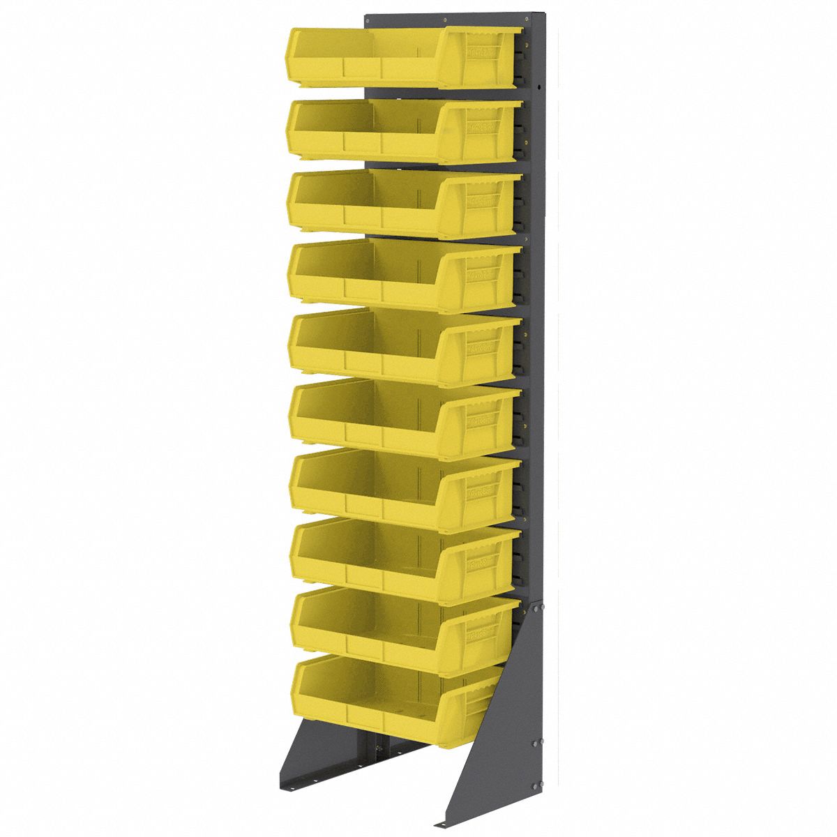 AKROMILS Hang and Stack Bin, Yellow, 10 7/8 in Outside Length, 16 1/2
