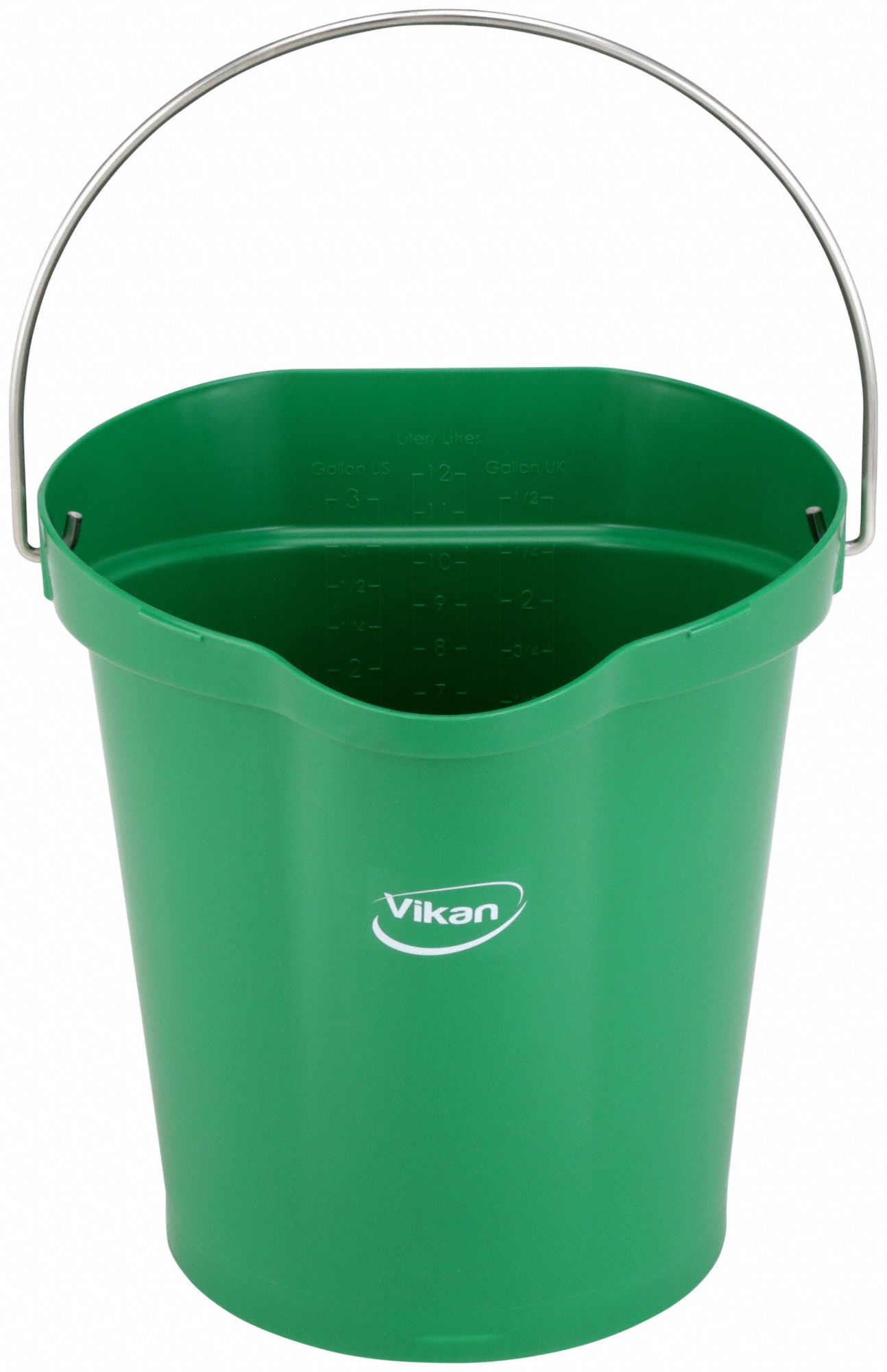 VIKAN, 3 gal Bucket Capacity, 12 4/5 in Bucket/Pail Dia., Hygienic Pail