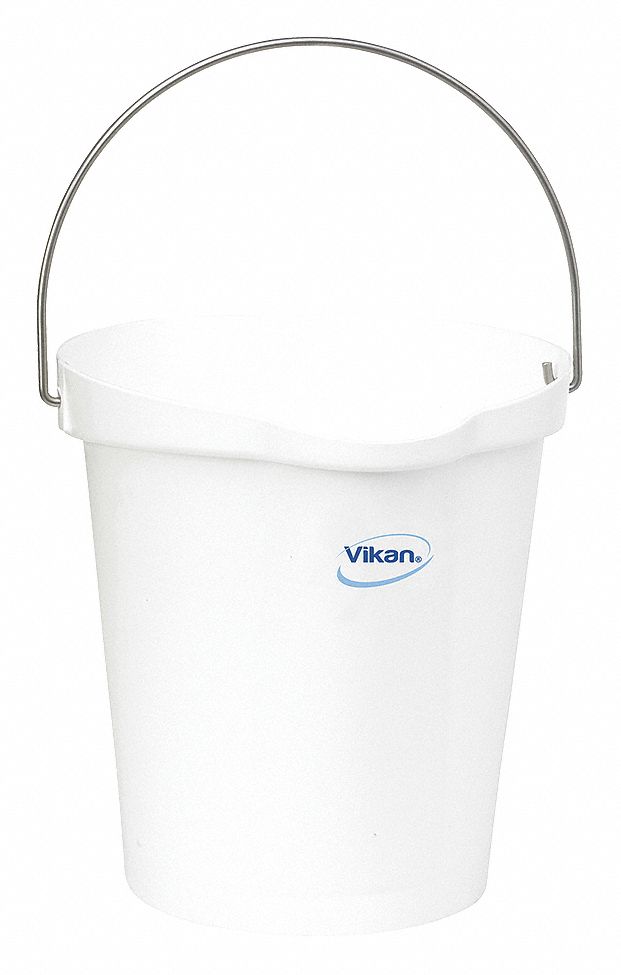 VIKAN Hygienic Pail 3 gal Bucket Capacity, Polypropylene, White