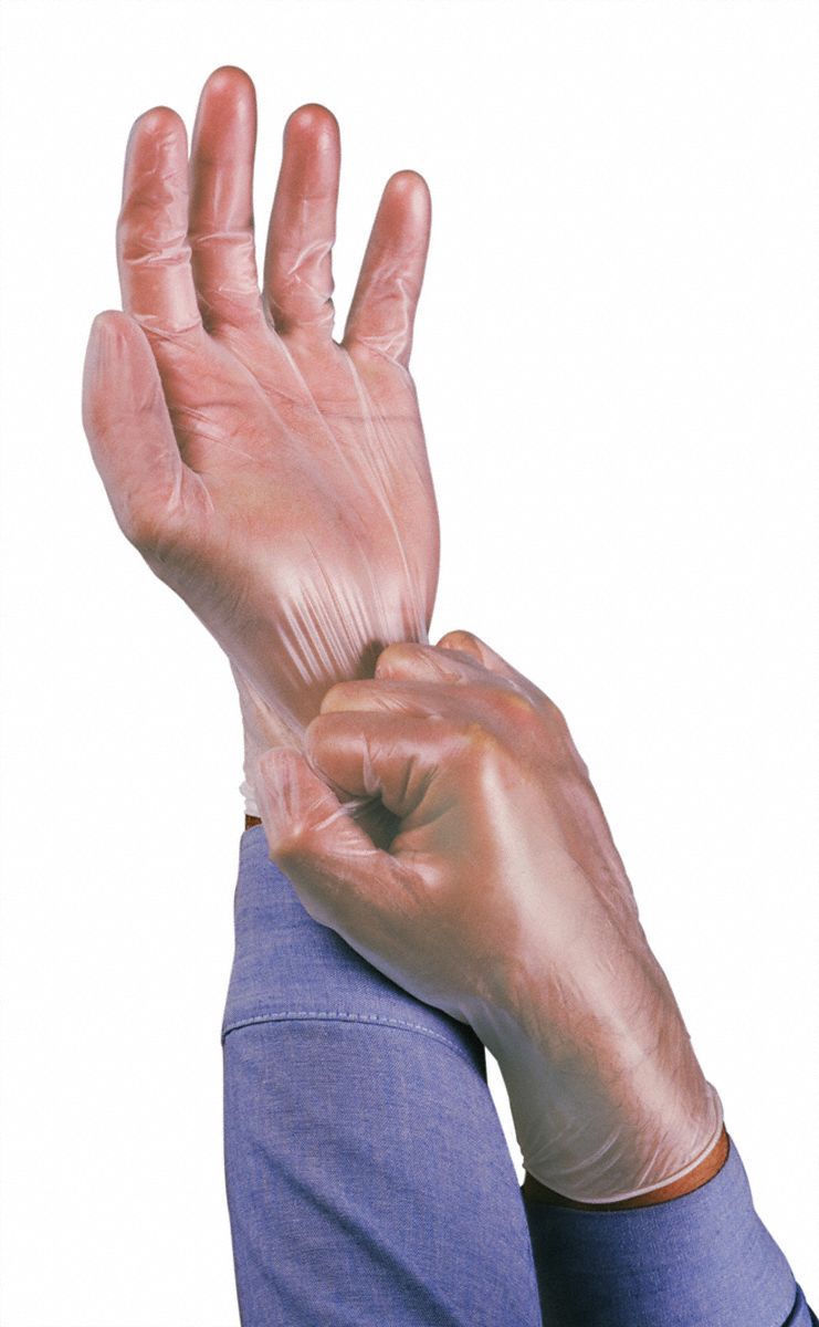 ANSELL Vinyl, Disposable Gloves, XL, PowderFree, 2.8 mil Palm