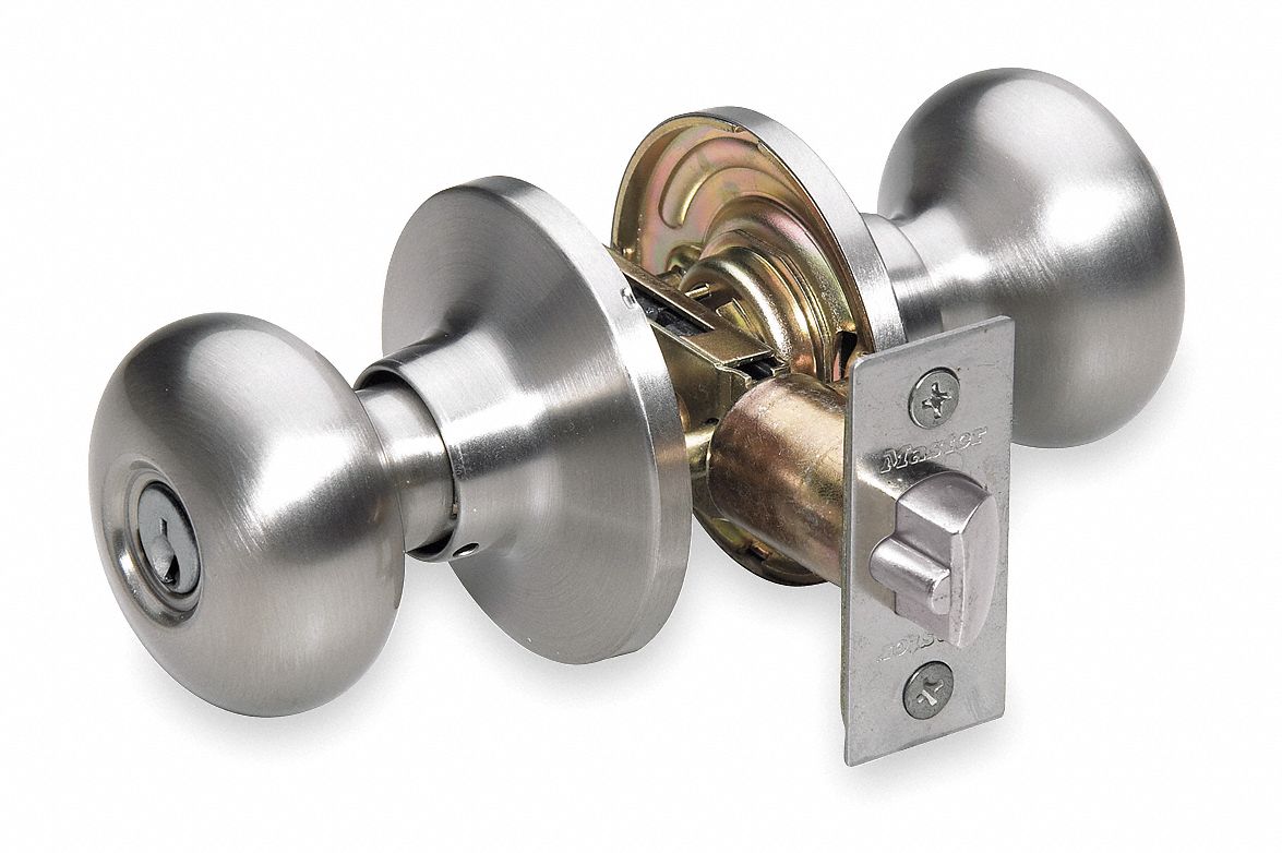 MASTER LOCK Knob Lockset, Mechanical, Knob, Cylindrical, Entrance, 3