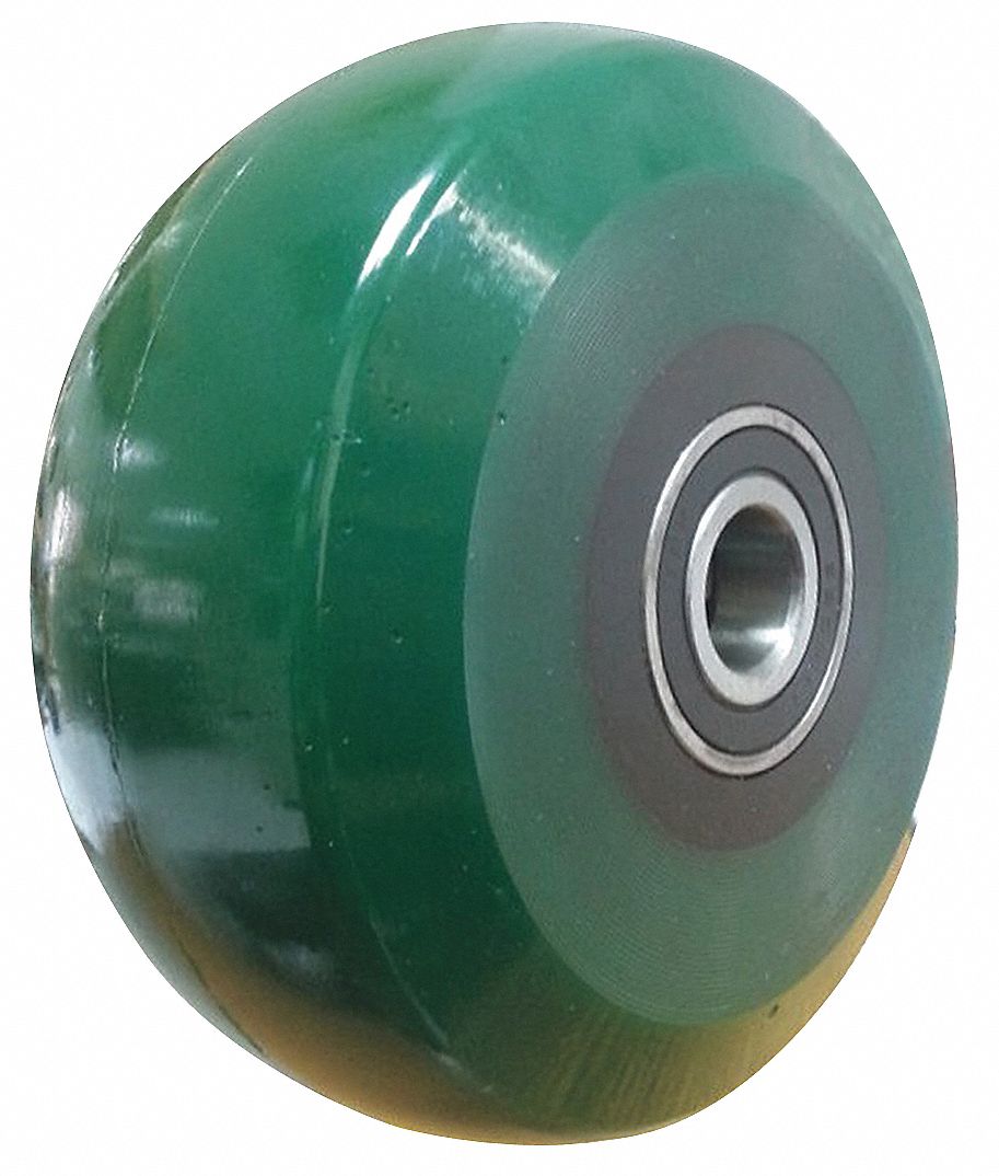GRAINGER APPROVED Solid Polyurethane Wheel, 5 in Wheel Dia., 1,000 lb