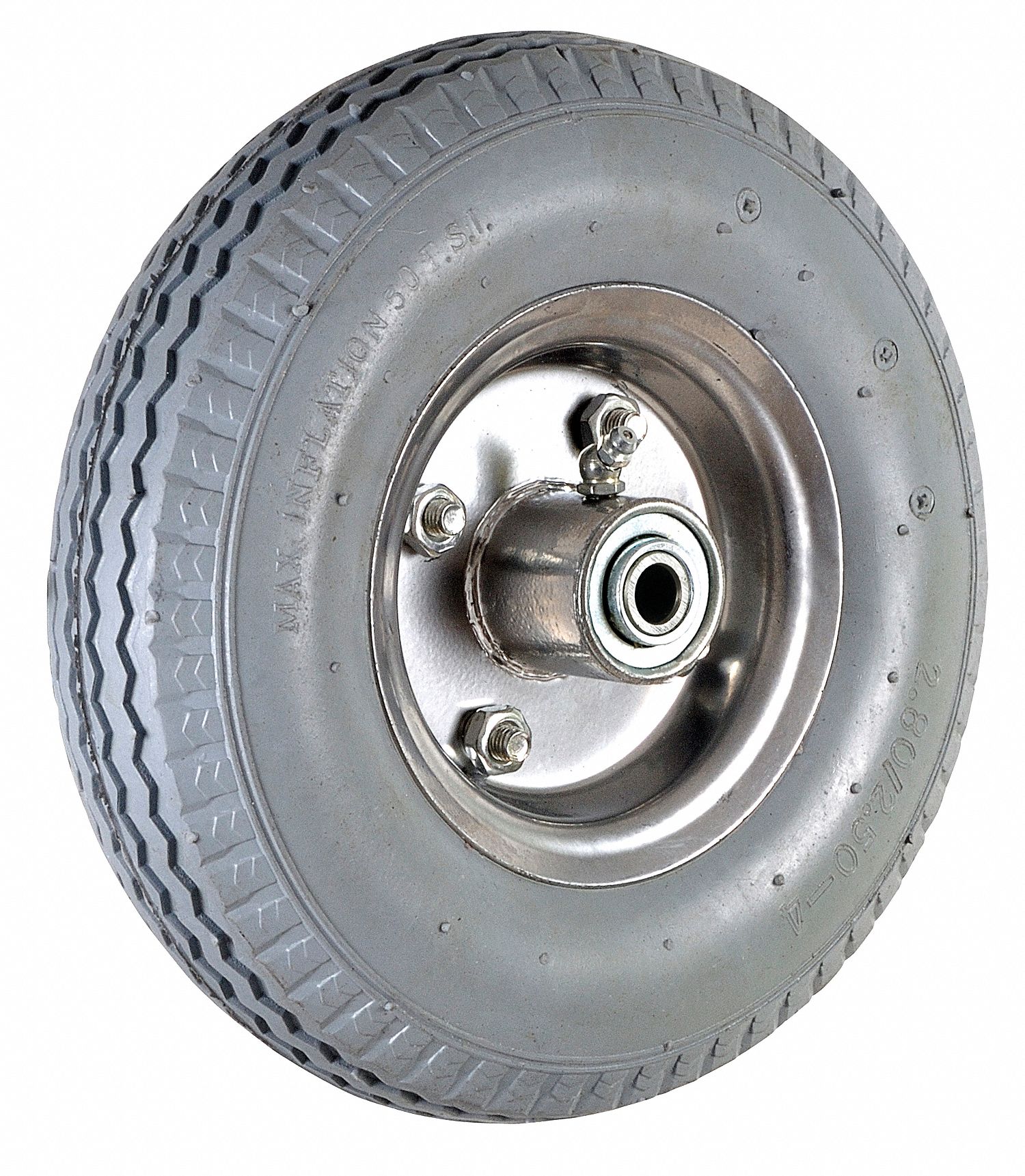 GRAINGER APPROVED Pneumatic Wheel, 9 in Wheel Dia., 300 lb Load Rating