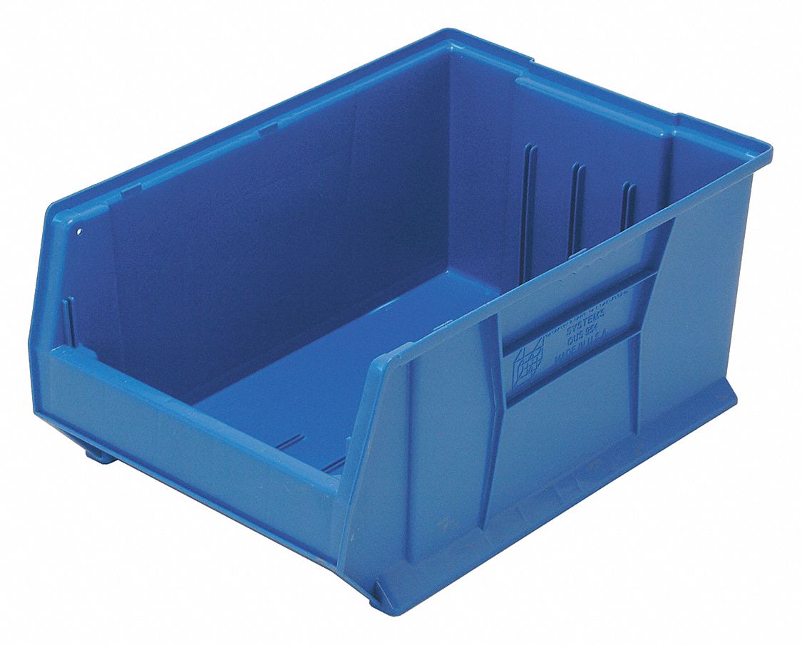 QUANTUM STORAGE SYSTEMS Hopper Bin, Blue, 11 inH x 23 7/8 inL x 16 1/2