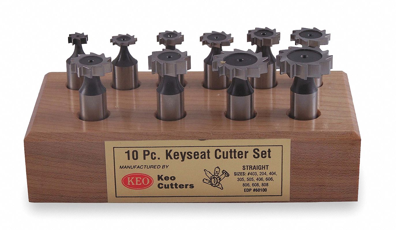 KEO Keyseat Cutter Set, Straight Tooth Type, 10 Number of Pieces