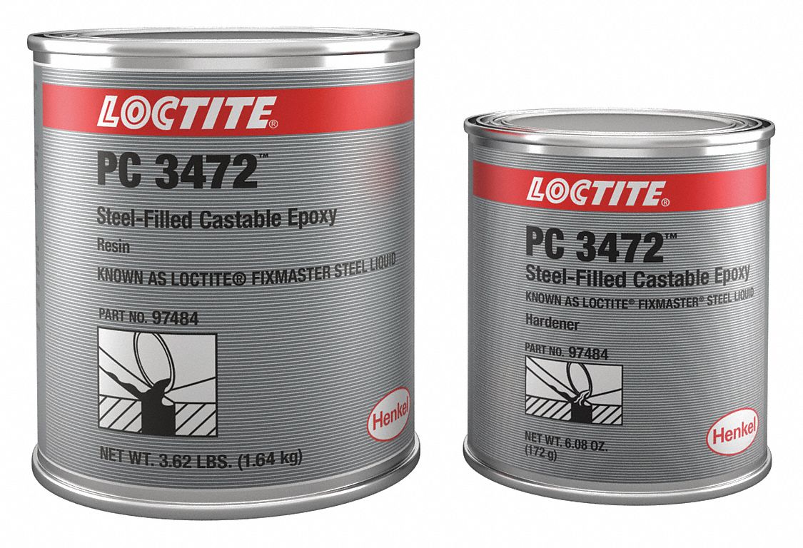 LOCTITE 4 lb Steel Liquid with Temp. Range of Up to 225°F, Gray 2TKP7