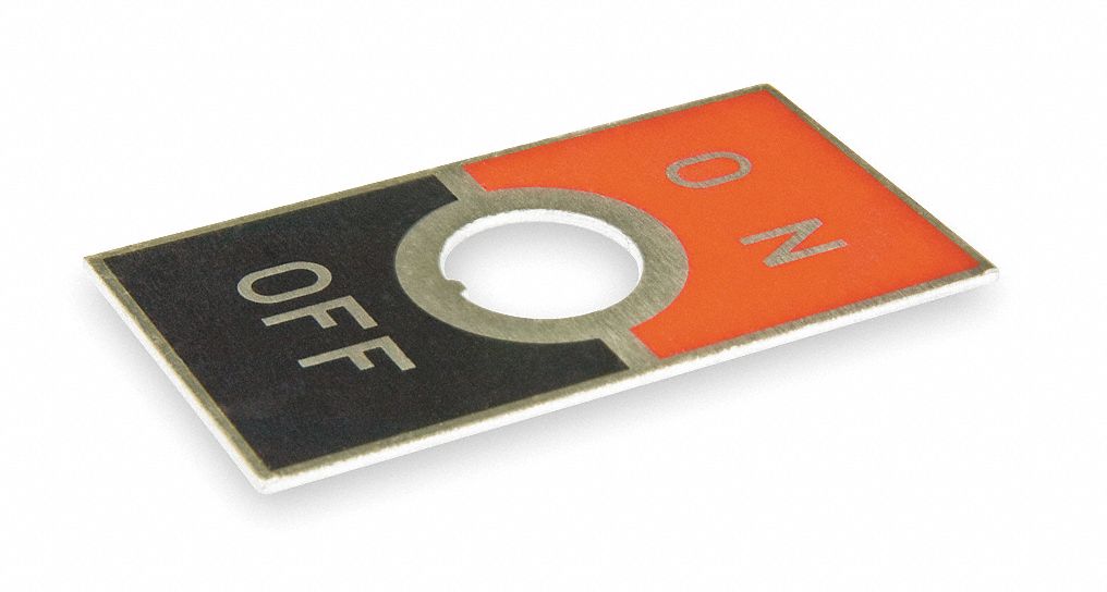 NKK Toggle Switch Legend Plate, 31/64 in Inside Dia., Red and Black