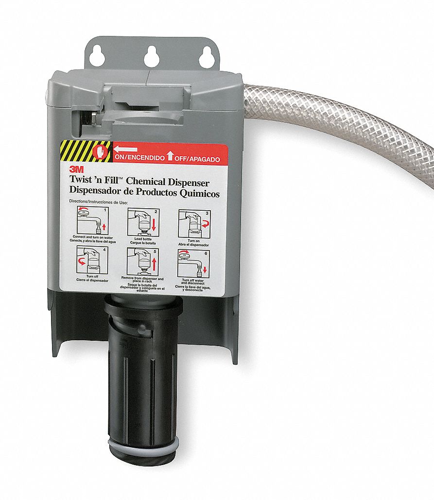 3M, Wall Mount Dispenser, 1 Chemicals Dispensed, Dilution Control