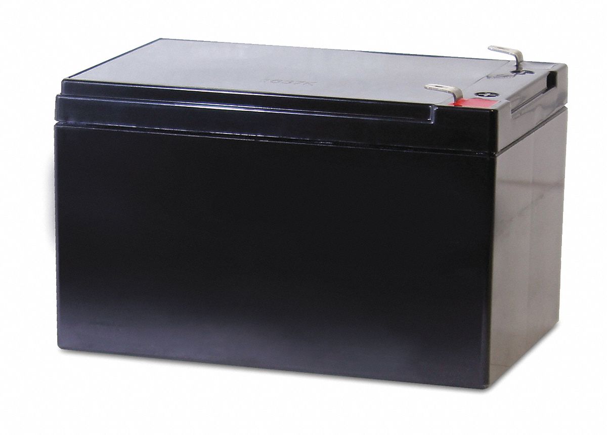 GRAINGER APPROVED 12VDC Sealed Lead Acid Battery, 12Ah, Faston, 3.78