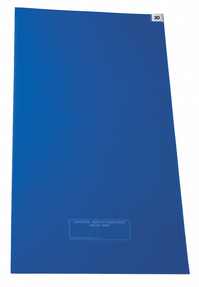 GRAINGER APPROVED Blue Disposable Tacky Mat, 36" x 24 in, 4 PK 5KDD5