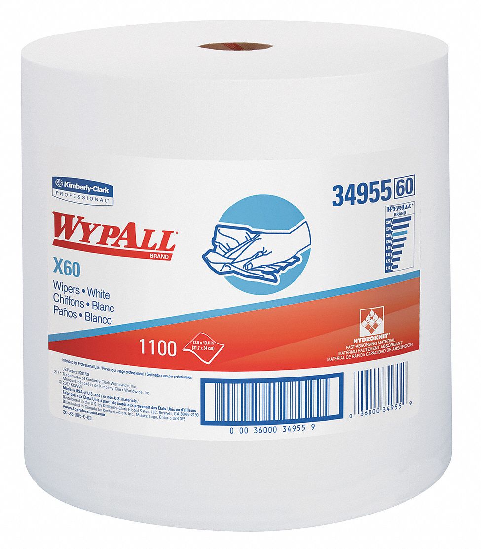 WYPALL Dry Wipe Roll Jumbo Perforated Roll, Moderate Absorbency