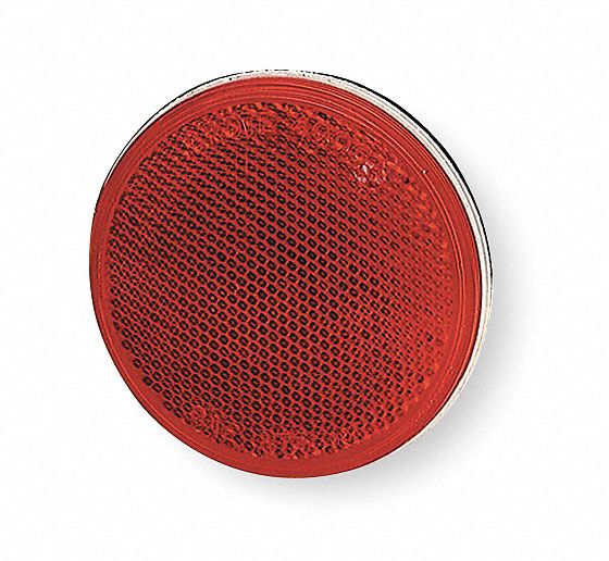 GROTE Round Reflector, Red, 3 in L X 3 in W, Acrylic 2VND140062 Grainger