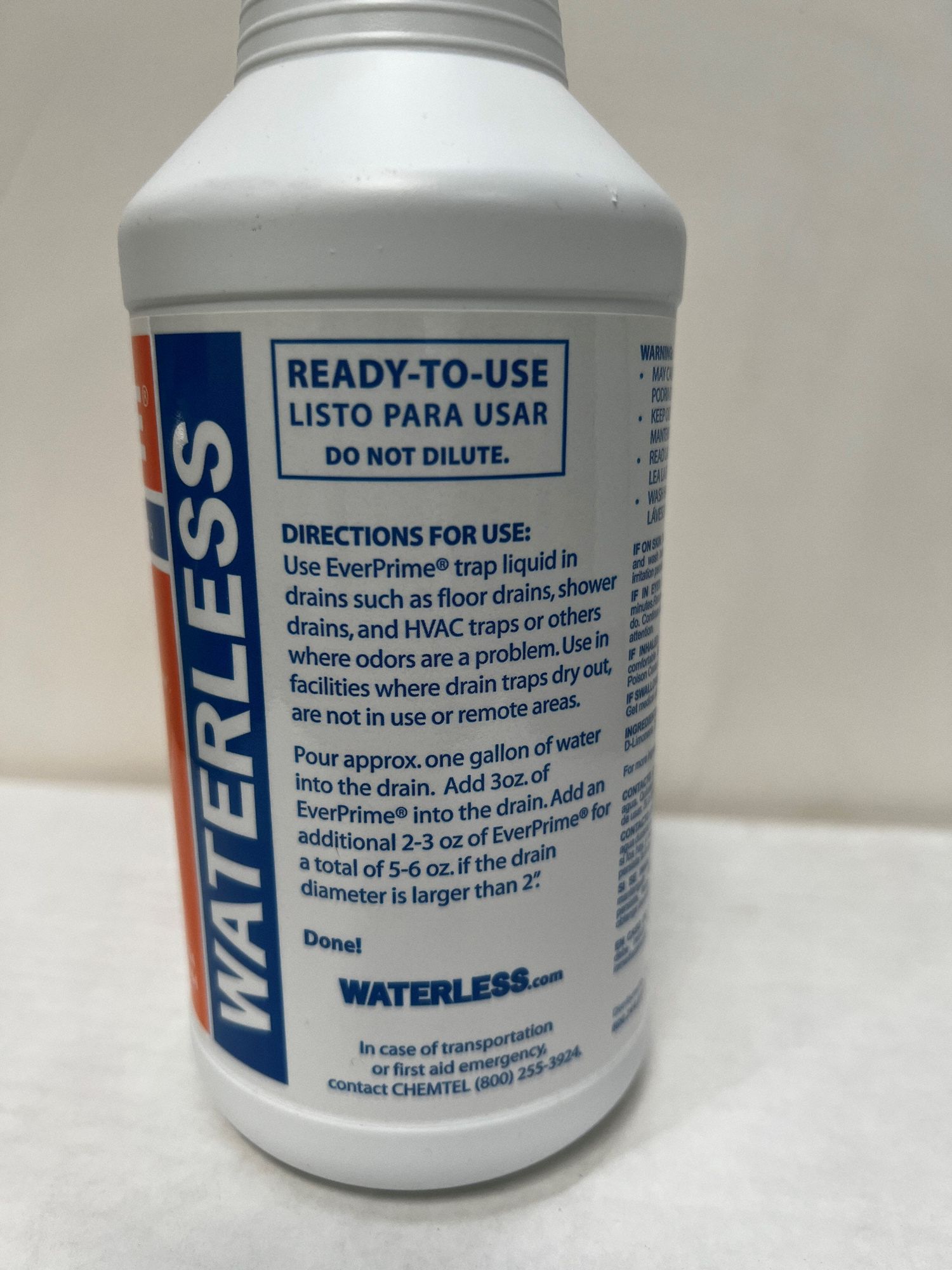 WATERLESS NOFLUSH URINAL Drain Cleaner Bottle, 32 oz, Liquid, Floral
