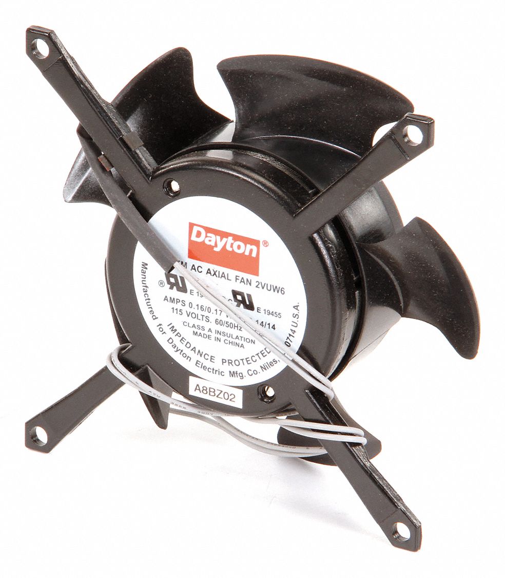 DAYTON, 4 7/16 in Ht, 1 1/2 in Dp, Standard Skeleton Axial Fan 2VUW6