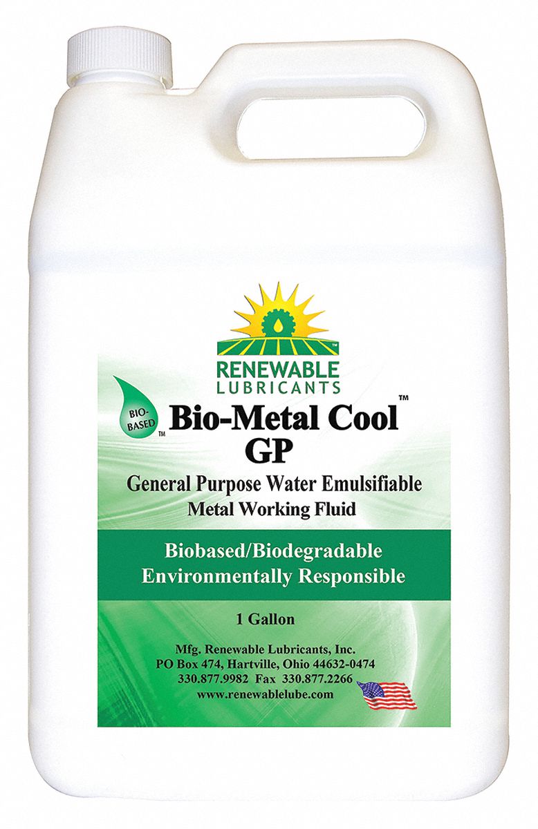 RENEWABLE LUBRICANTS Liquid, Cutting Oil, Vegetable Oil, 1 gal., Jug
