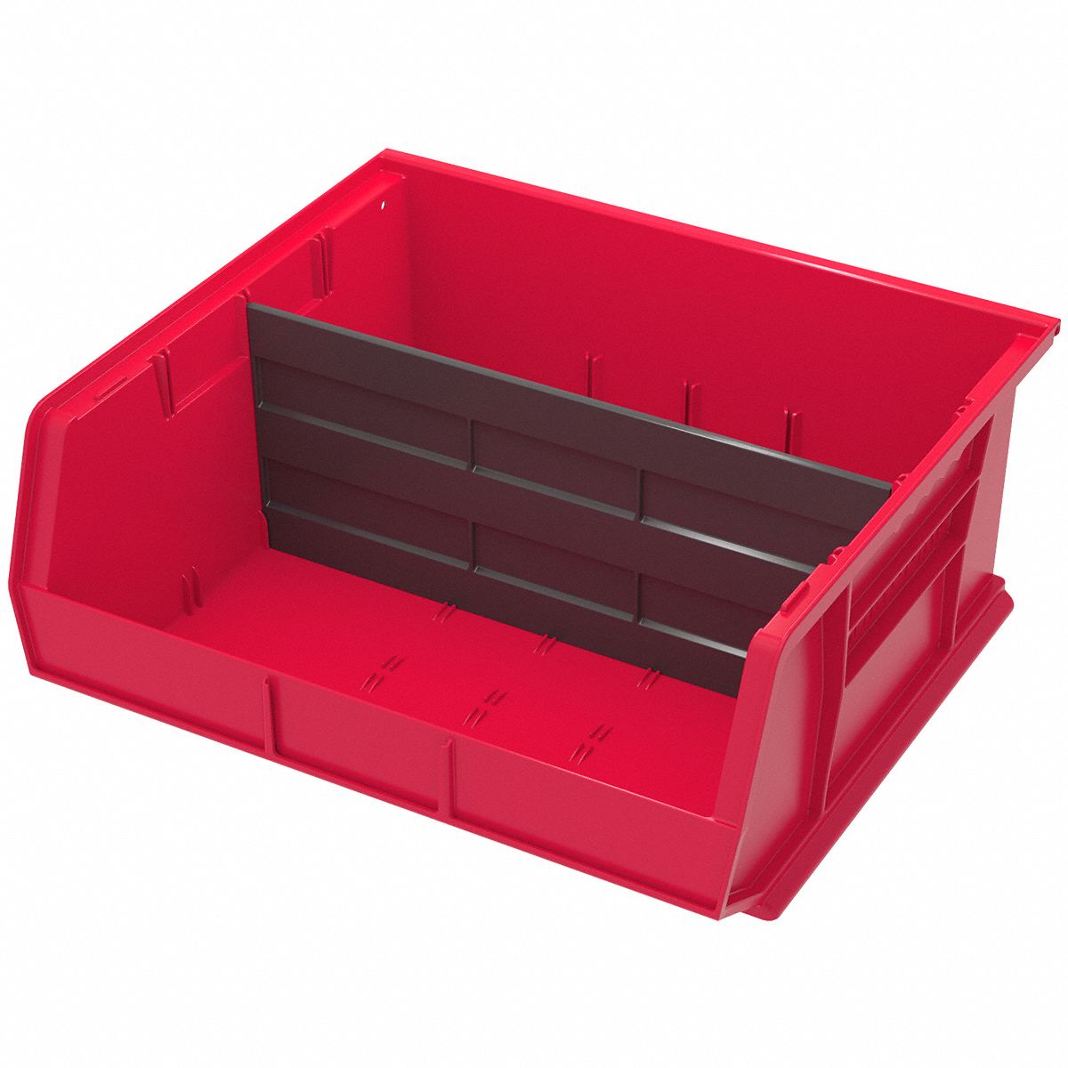 AKROMILS Hang and Stack Bin, Red, 14 3/4 in Outside Length, 16 1/2 in
