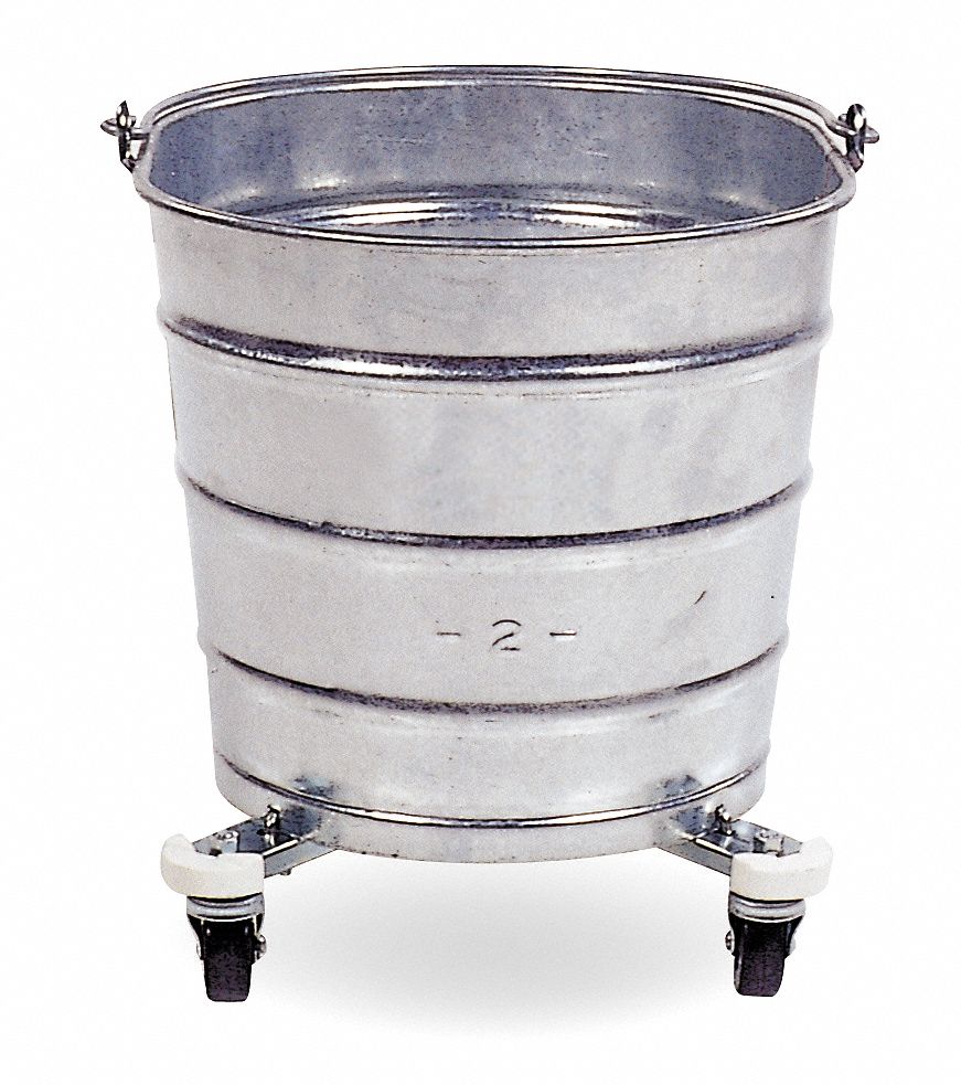 TOUGH GUY Bucket Steel, Silver 2W3182W318 Grainger