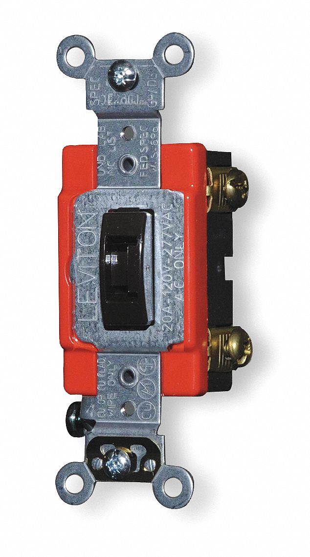 LEVITON Wall Switch, Switch Type: 3-Way, Switch Function: Maintained