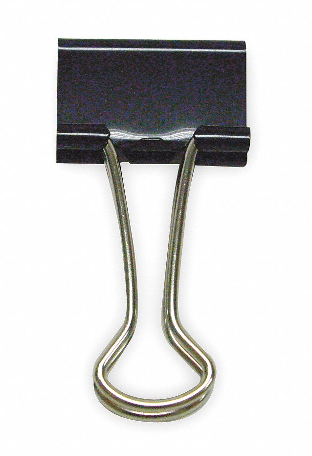 GRAINGER APPROVED 2 in Metal Binder Clip, Black, 12 PK 2WFX82WFX8