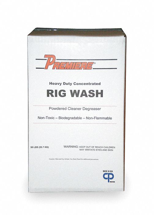PREMIERE Cleaner Degreaser Box, Powder Based Rig Wash, 50 lb Container