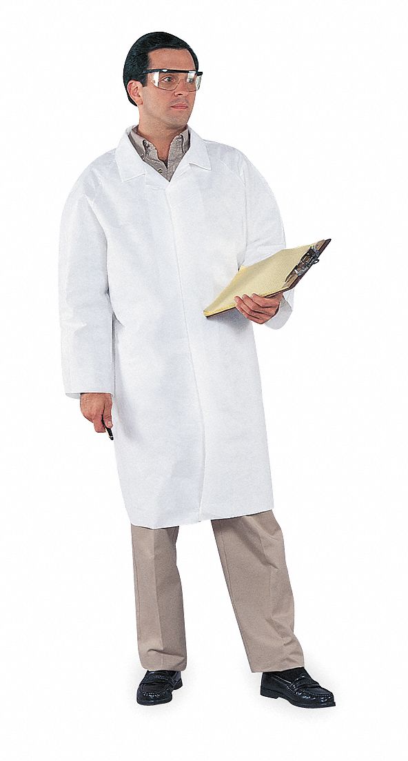 KIMBERLYCLARK Disposable Lab Coat, XL, White, PK 30 2WXD344454