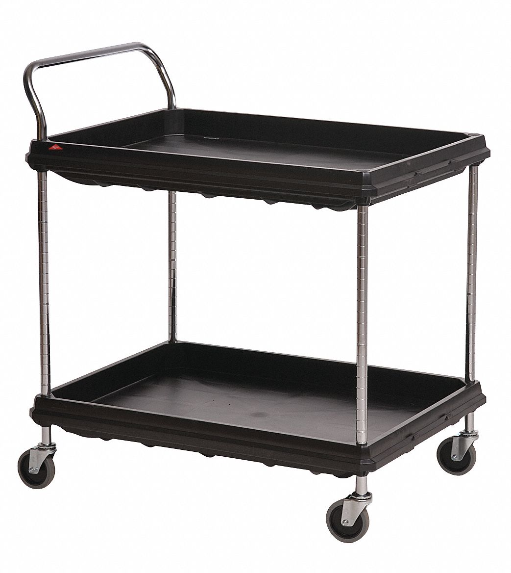 METRO, 400 lb Load Capacity, 391/2 in x 27 in, Utility Cart with Deep Lipped Plastic Shelves