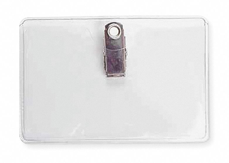 Horizontal, 317/64 in, Clip on Badge Holder 2XKF22XKF2 Grainger