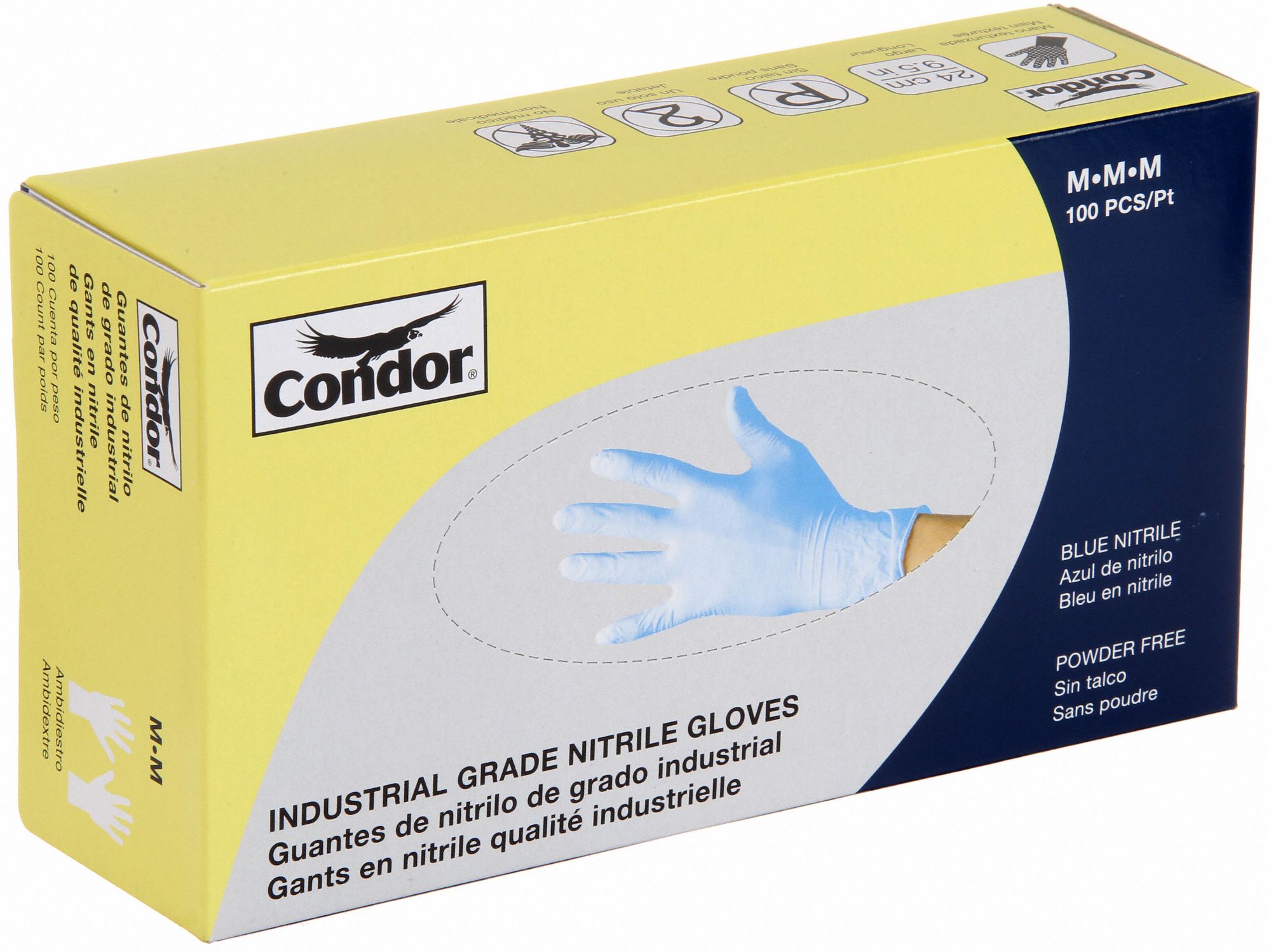 CONDOR Disposable Gloves FoodGrade/Gen Purpose, 5 mil, PowderFree