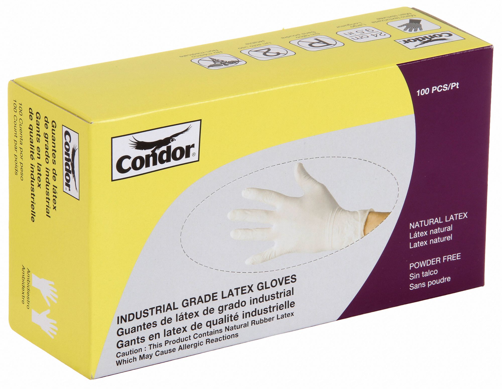 CONDOR Disposable Gloves FoodGrade/Gen Purpose, 5 mil, PowderFree