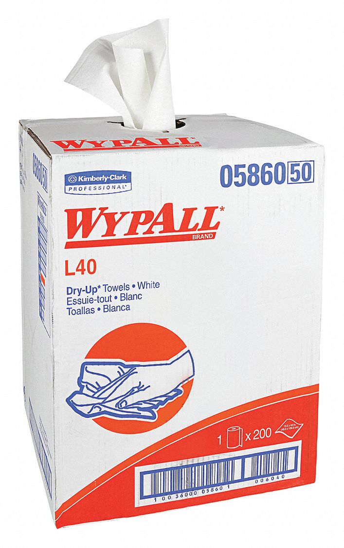KimberlyClark Wypall 05860 Wypall Dry Wipe Roll Dispenser Box, Super