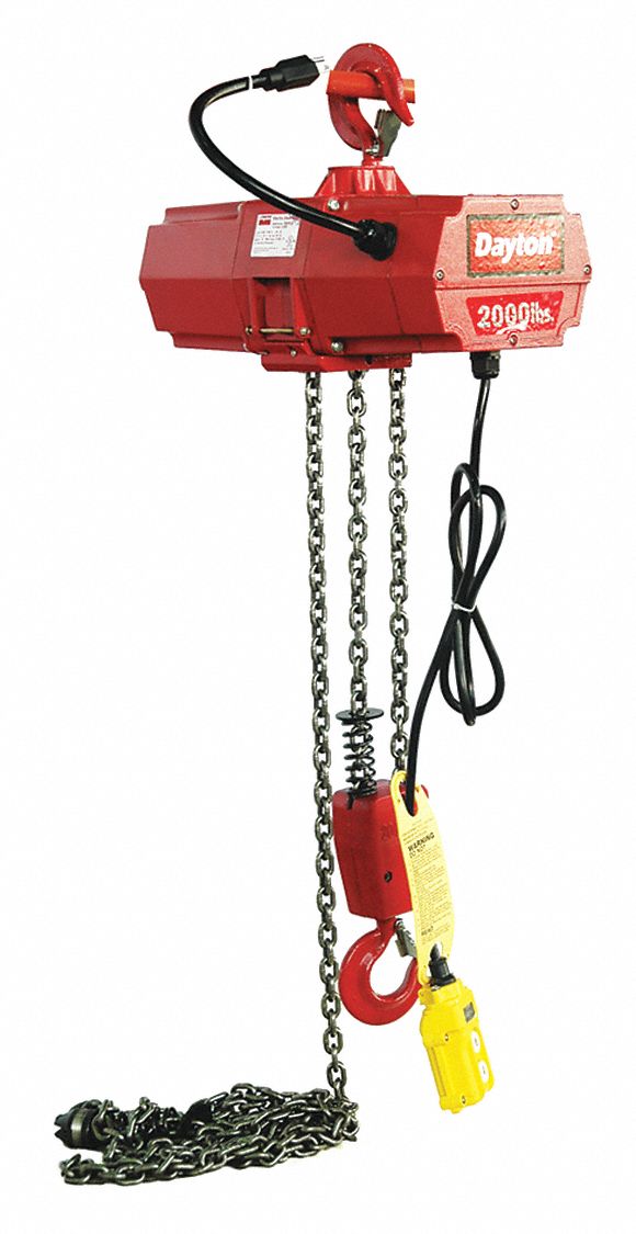DAYTON Electric Chain Hoist,2000 lb.,20 ft. 2GTD92GTD9 Grainger