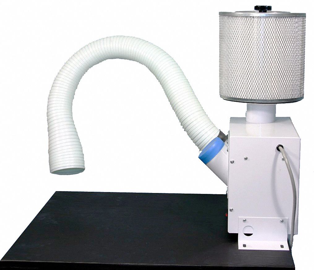 EXTRACTALL Benchtop Fume Extractor 350 cfm, 4.4 ft Hose Lg, 68 dB