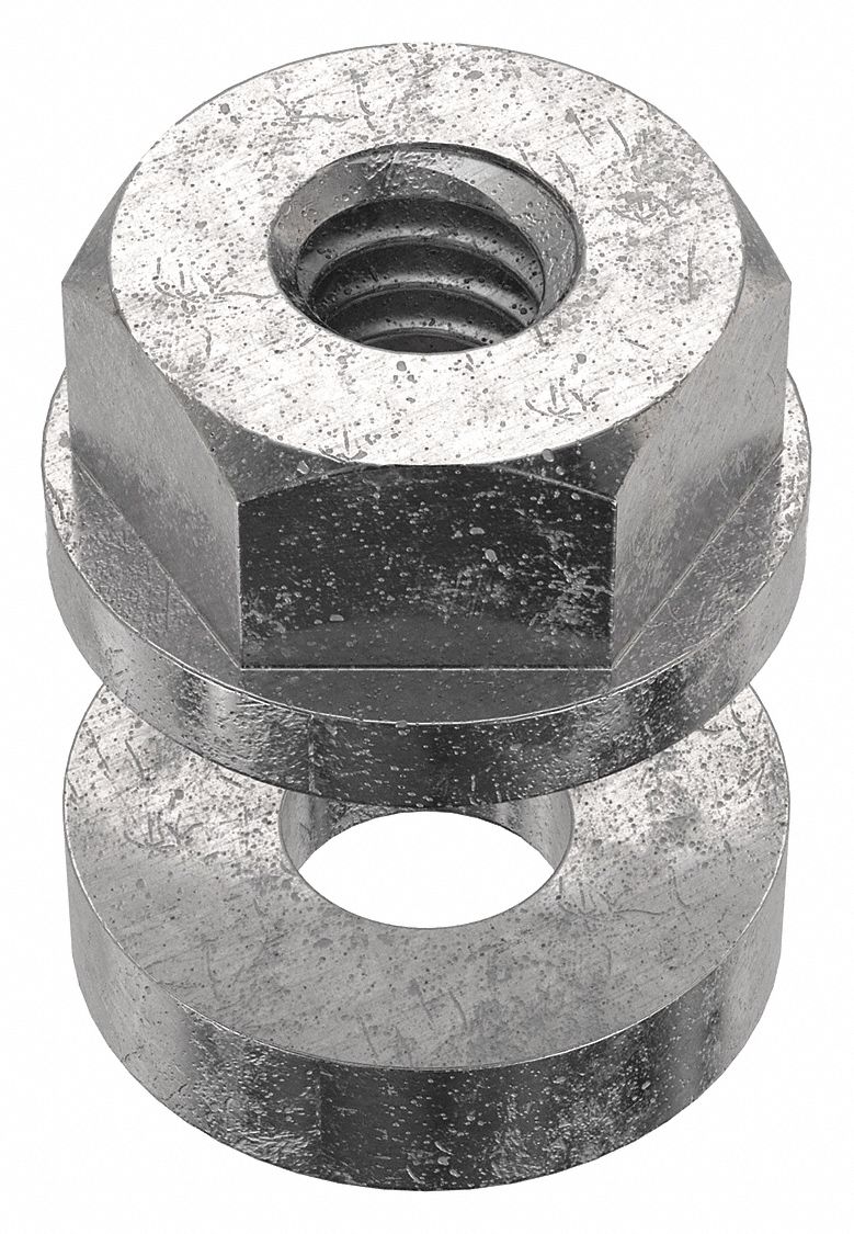 Spherical Flange Nut and Washer Assembly, 1/4"20 Thread, Spherical Flange Nut 2YHG541921