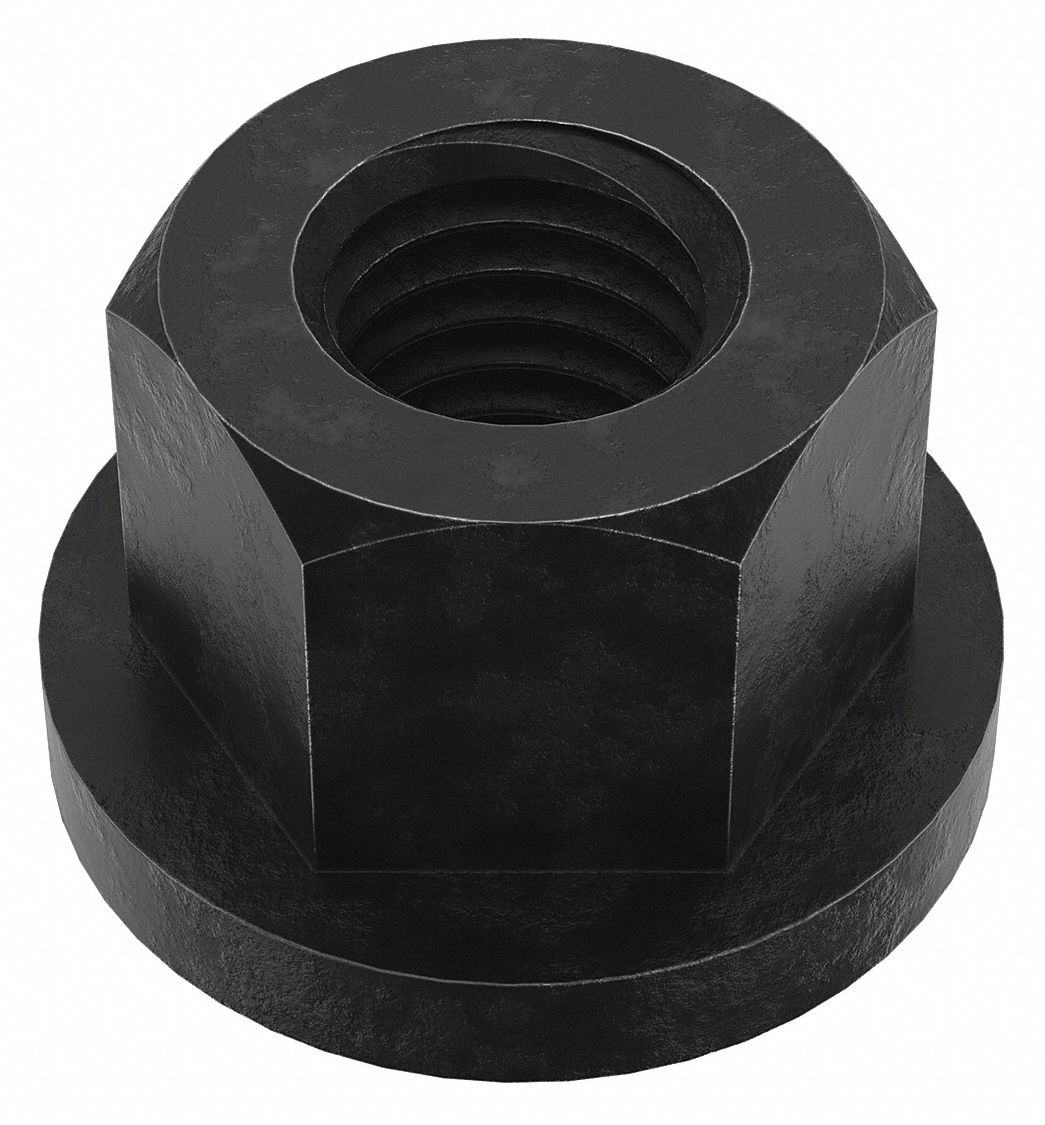 TECO FLANGE NUT, M121.75 THREAD, STEEL, BLACK OXIDE, 19MM HEX W, 17MM HEX H Flange Nuts