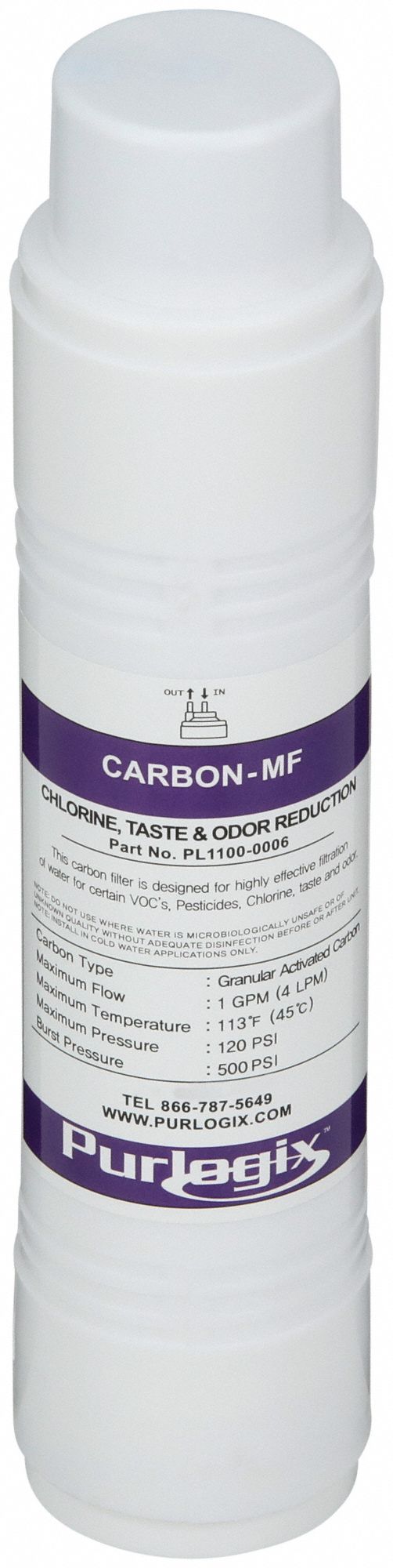 PURLOGIX, 11 in Overall Ht, Water Cooler Filter 2YMY7PL11000006