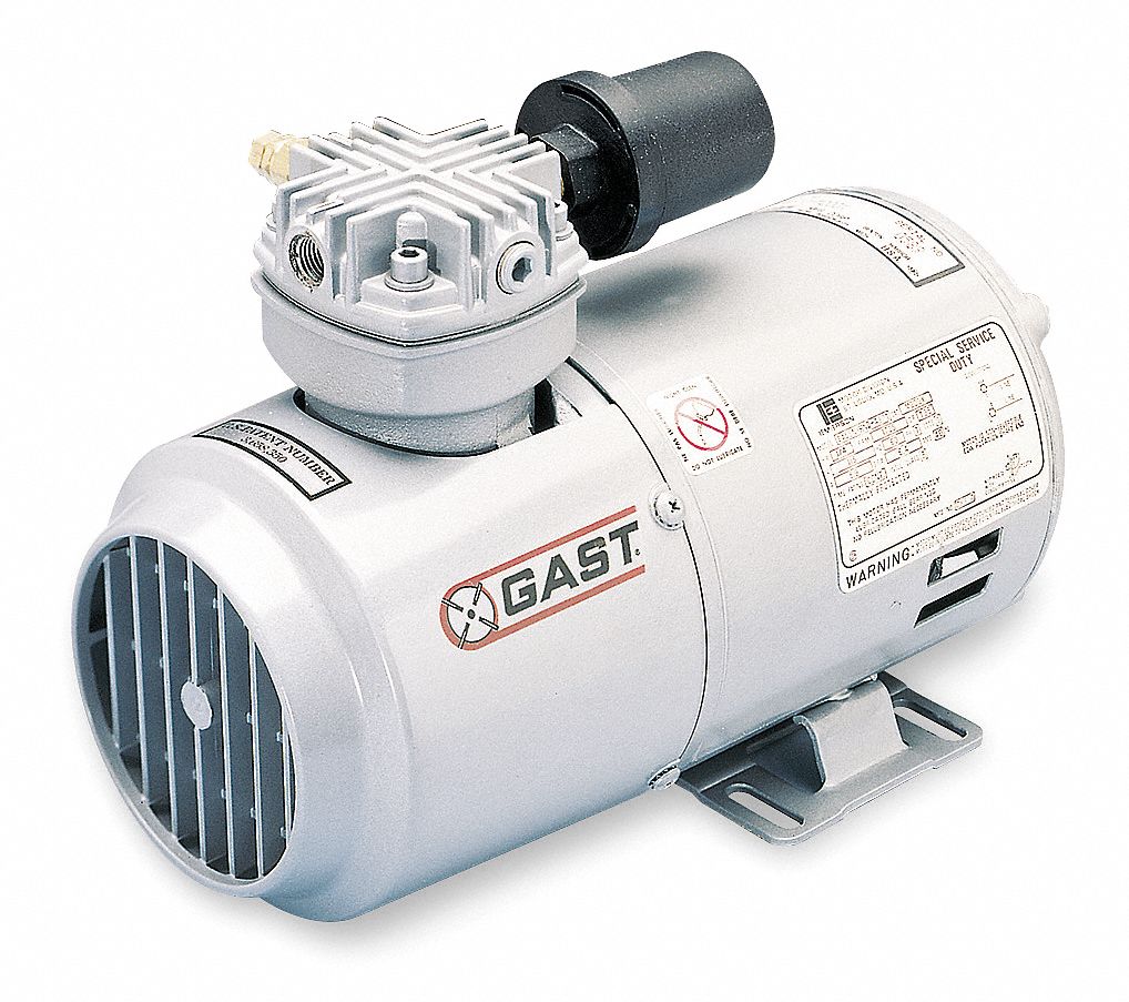GAST, 0.166 hp, 1 Phase, Piston Air Compressor 2Z8671HAB44M100X